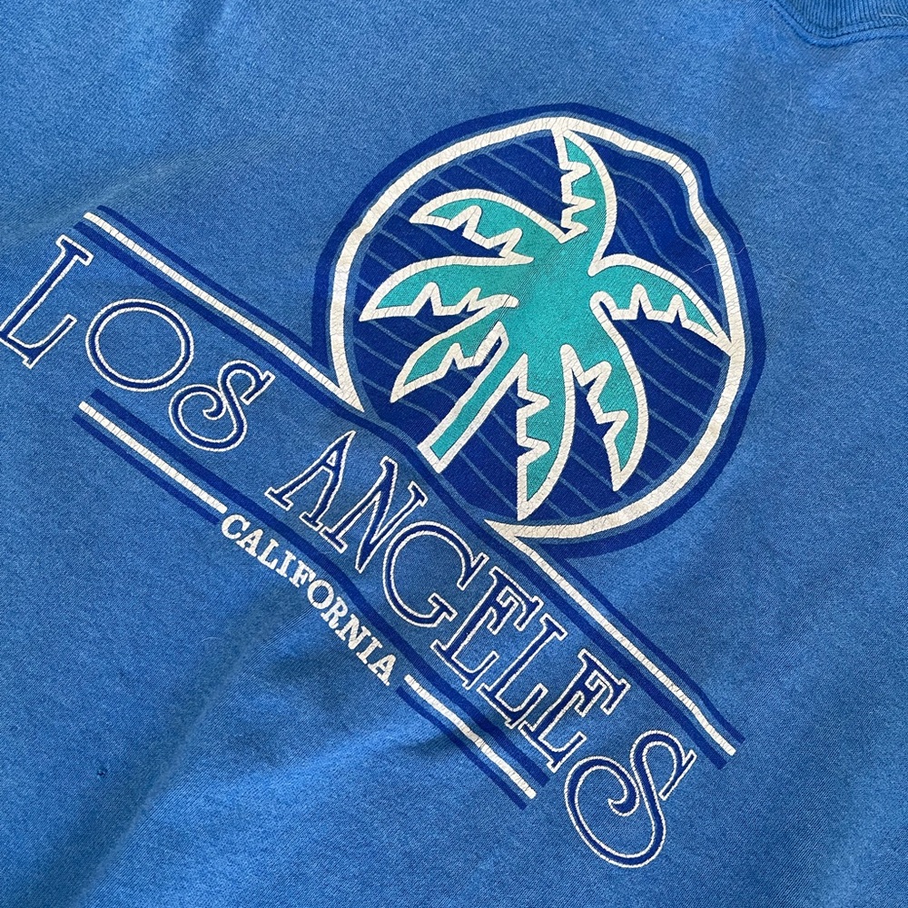 Screen Stars Blue Los Angeles Crewneck Sweater - Picture 2 of 3